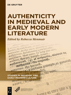 cover image of Authenticity in Medieval and Early Modern Literature